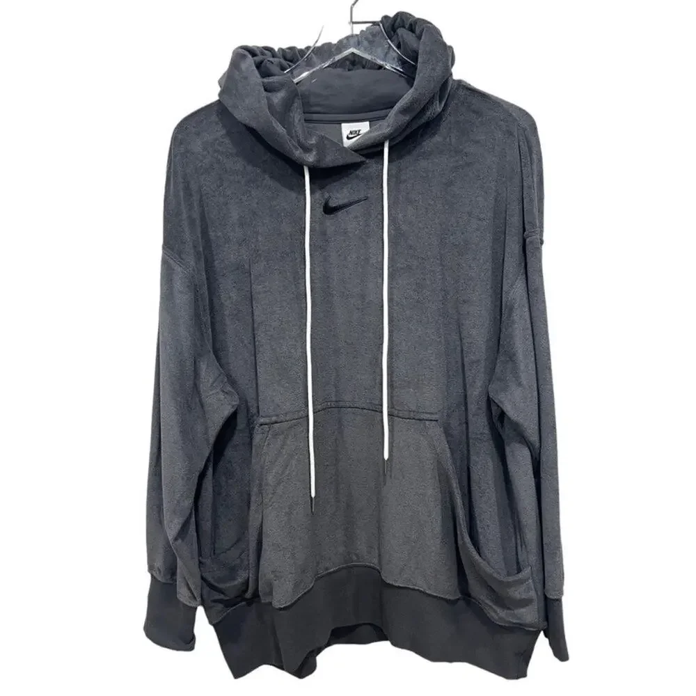 Nike Sportswear Women's Size‎ L Oversized Terry Pullover Hoodie Gray Sweatshirt
